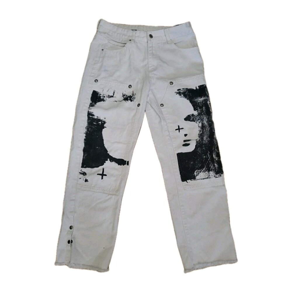 Aelfric Eden White Graphic Relaxed Men's Jeans